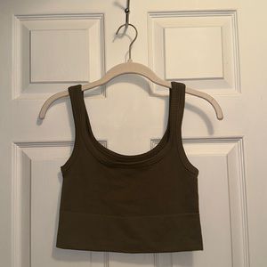 Green crop tank top - NWOT